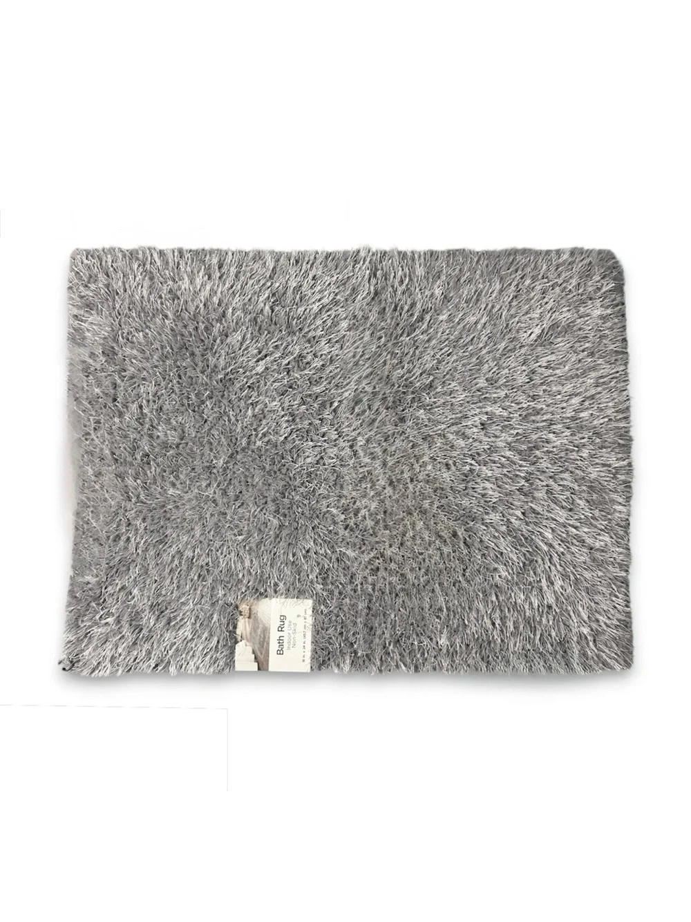 Nedia Home Shag Bath Rug Non-Skid Microfiber Light Gray 18 x 24 NWT